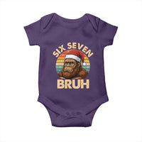 Six Seven Bruh Meme Christmas Bigfoot Baby Onesie 67 Sasquatch Santa Retro Holiday - Wonder Print Shop