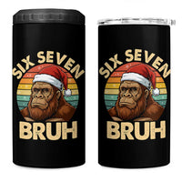 Six Seven Bruh Meme Christmas Bigfoot 4 in 1 Can Cooler Tumbler 67 Sasquatch Santa Retro Holiday - Wonder Print Shop