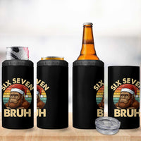 Six Seven Bruh Meme Christmas Bigfoot 4 in 1 Can Cooler Tumbler 67 Sasquatch Santa Retro Holiday - Wonder Print Shop