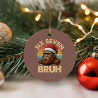 Six Seven Bruh Meme Christmas Bigfoot Ceramic Ornament 67 Sasquatch Santa Retro Holiday - Wonder Print Shop