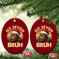 Six Seven Bruh Meme Christmas Bigfoot Ceramic Ornament 67 Sasquatch Santa Retro Holiday - Wonder Print Shop