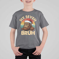 Six Seven Bruh Meme Christmas Bigfoot T Shirt For Kid 67 Sasquatch Santa Retro Holiday - Wonder Print Shop