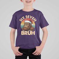 Six Seven Bruh Meme Christmas Bigfoot T Shirt For Kid 67 Sasquatch Santa Retro Holiday - Wonder Print Shop
