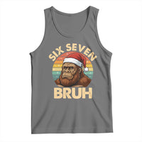 Six Seven Bruh Meme Christmas Bigfoot Tank Top 67 Sasquatch Santa Retro Holiday - Wonder Print Shop