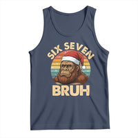 Six Seven Bruh Meme Christmas Bigfoot Tank Top 67 Sasquatch Santa Retro Holiday - Wonder Print Shop