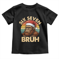 Six Seven Bruh Meme Christmas Bigfoot Toddler T Shirt 67 Sasquatch Santa Retro Holiday - Wonder Print Shop