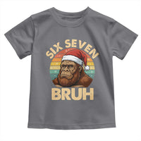 Six Seven Bruh Meme Christmas Bigfoot Toddler T Shirt 67 Sasquatch Santa Retro Holiday - Wonder Print Shop