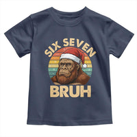 Six Seven Bruh Meme Christmas Bigfoot Toddler T Shirt 67 Sasquatch Santa Retro Holiday - Wonder Print Shop
