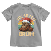 Six Seven Bruh Meme Christmas Bigfoot Toddler T Shirt 67 Sasquatch Santa Retro Holiday - Wonder Print Shop
