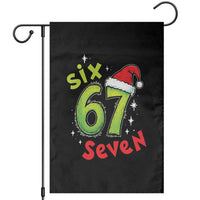 Six Seven Christmas Meme Garden Flag Funny Green Grinchy 6 7 with Santa Hat - Wonder Print Shop