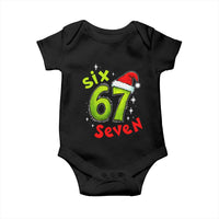 Six Seven Christmas Meme Baby Onesie Funny Green Grinchy 6 7 with Santa Hat - Wonder Print Shop