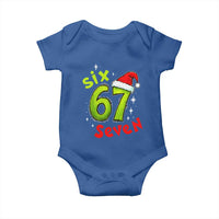 Six Seven Christmas Meme Baby Onesie Funny Green Grinchy 6 7 with Santa Hat - Wonder Print Shop