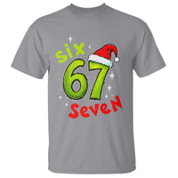 Six Seven Christmas Meme T Shirt Funny Green Grinchy 6 7 with Santa Hat - Wonder Print Shop