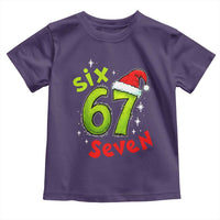 Six Seven Christmas Meme Toddler T Shirt Funny Green Grinchy 6 7 with Santa Hat - Wonder Print Shop