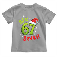 Six Seven Christmas Meme Toddler T Shirt Funny Green Grinchy 6 7 with Santa Hat - Wonder Print Shop