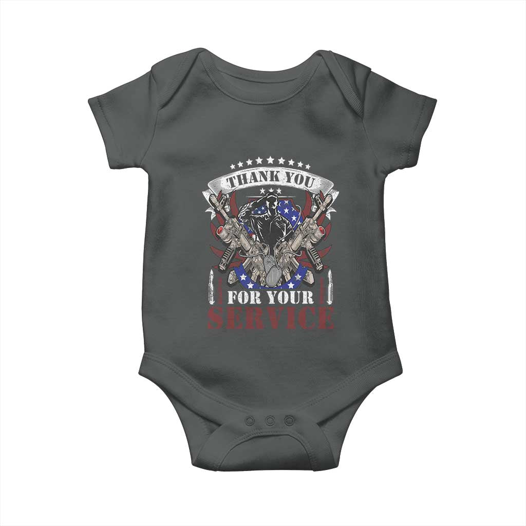 Patriotic Memorial Day Baby Onesie Thank You For Your Service Veterans Remembrance
