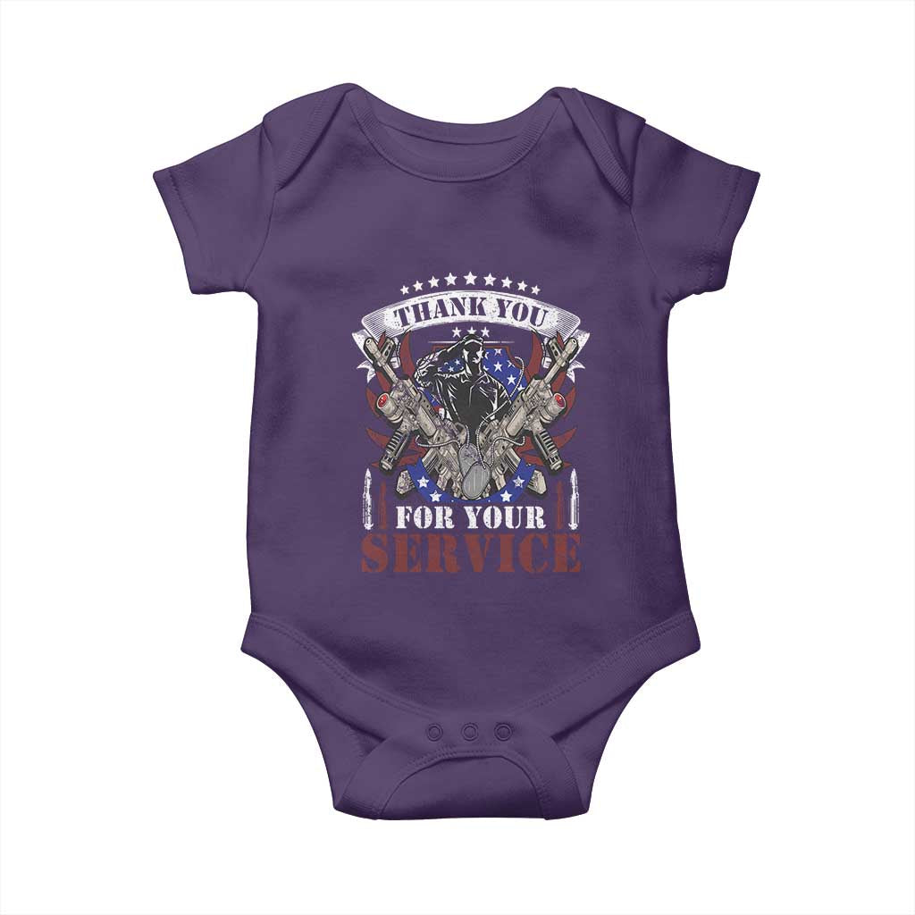 Patriotic Memorial Day Baby Onesie Thank You For Your Service Veterans Remembrance