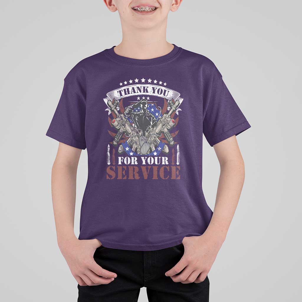 Patriotic Memorial Day T Shirt For Kid Thank You For Your Service Veterans Remembrance