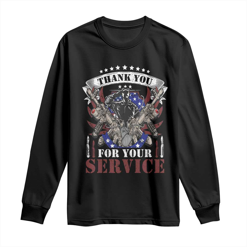 Patriotic Memorial Day Long Sleeve Shirt Thank You For Your Service Veterans Remembrance