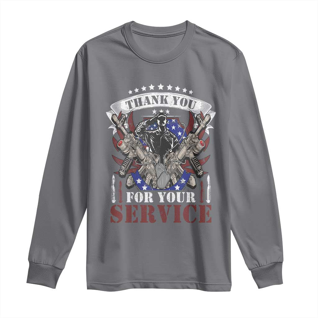Patriotic Memorial Day Long Sleeve Shirt Thank You For Your Service Veterans Remembrance
