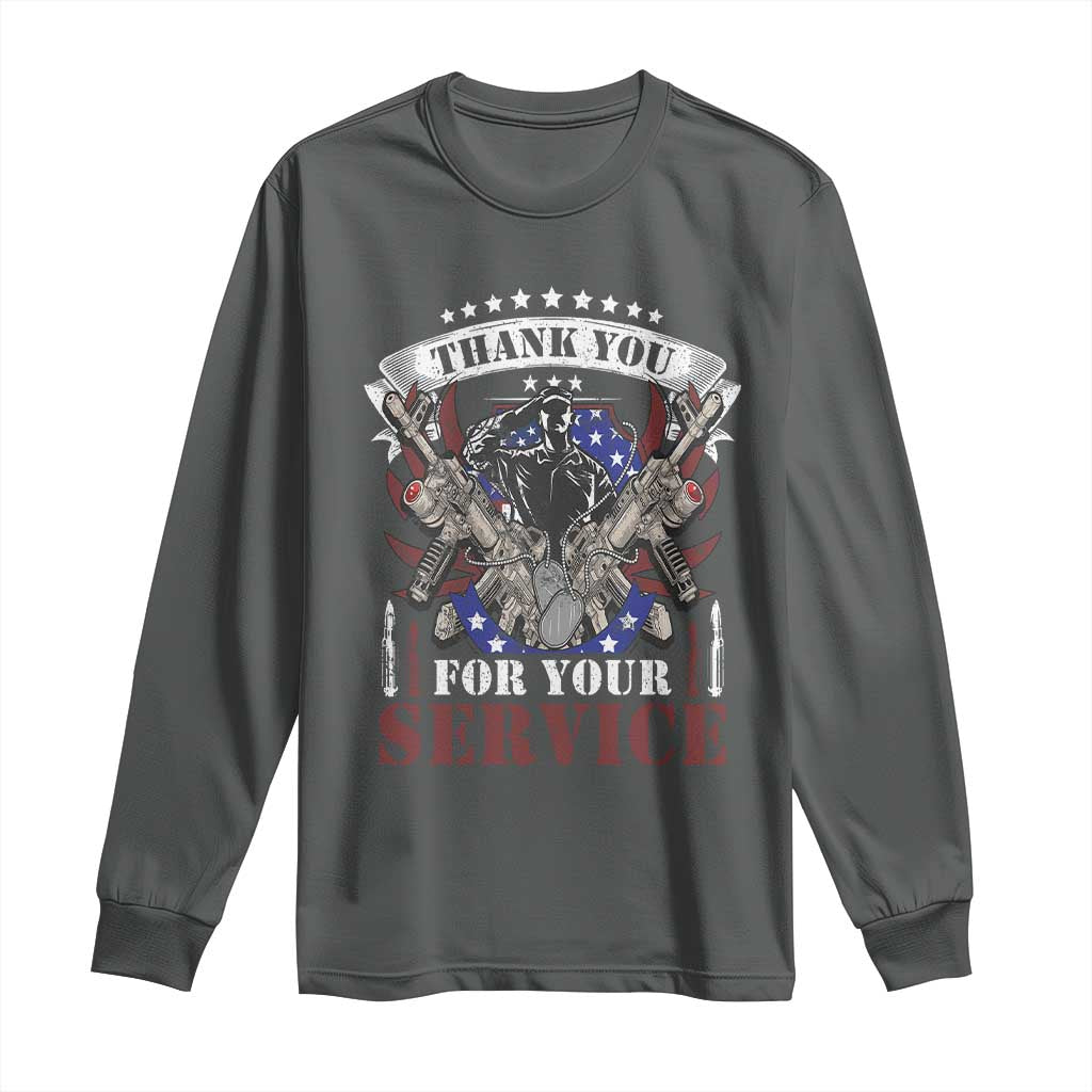 Patriotic Memorial Day Long Sleeve Shirt Thank You For Your Service Veterans Remembrance