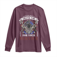 Patriotic Memorial Day Long Sleeve Shirt Thank You For Your Service Veterans Remembrance