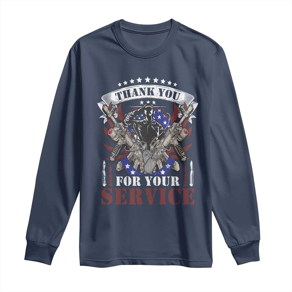 Patriotic Memorial Day Long Sleeve Shirt Thank You For Your Service Veterans Remembrance