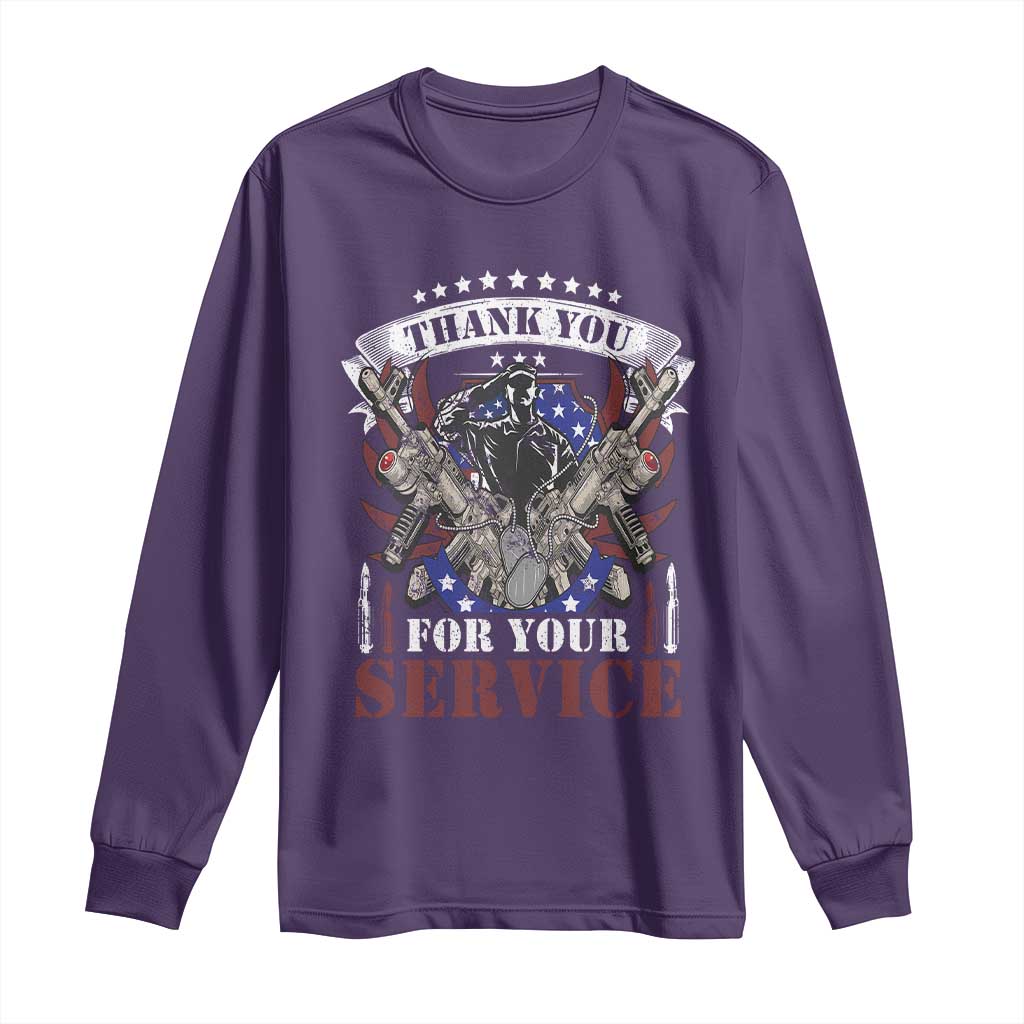 Patriotic Memorial Day Long Sleeve Shirt Thank You For Your Service Veterans Remembrance