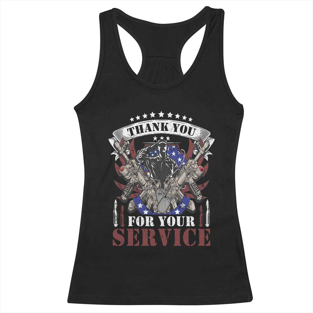 Patriotic Memorial Day Racerback Tank Top Thank You For Your Service Veterans Remembrance