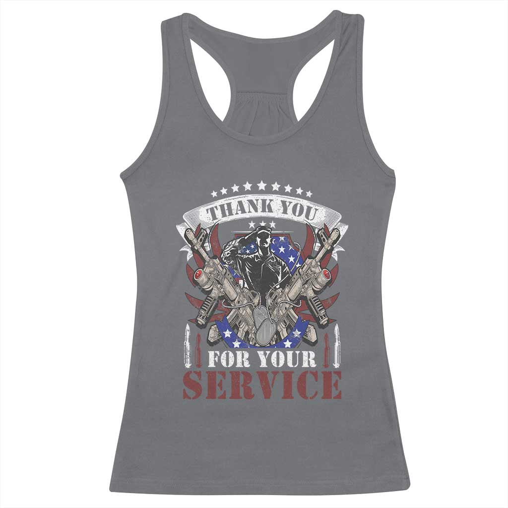 Patriotic Memorial Day Racerback Tank Top Thank You For Your Service Veterans Remembrance