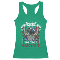 Patriotic Memorial Day Racerback Tank Top Thank You For Your Service Veterans Remembrance