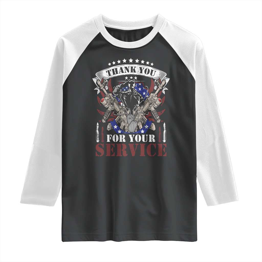 Patriotic Memorial Day Raglan Shirt Thank You For Your Service Veterans Remembrance