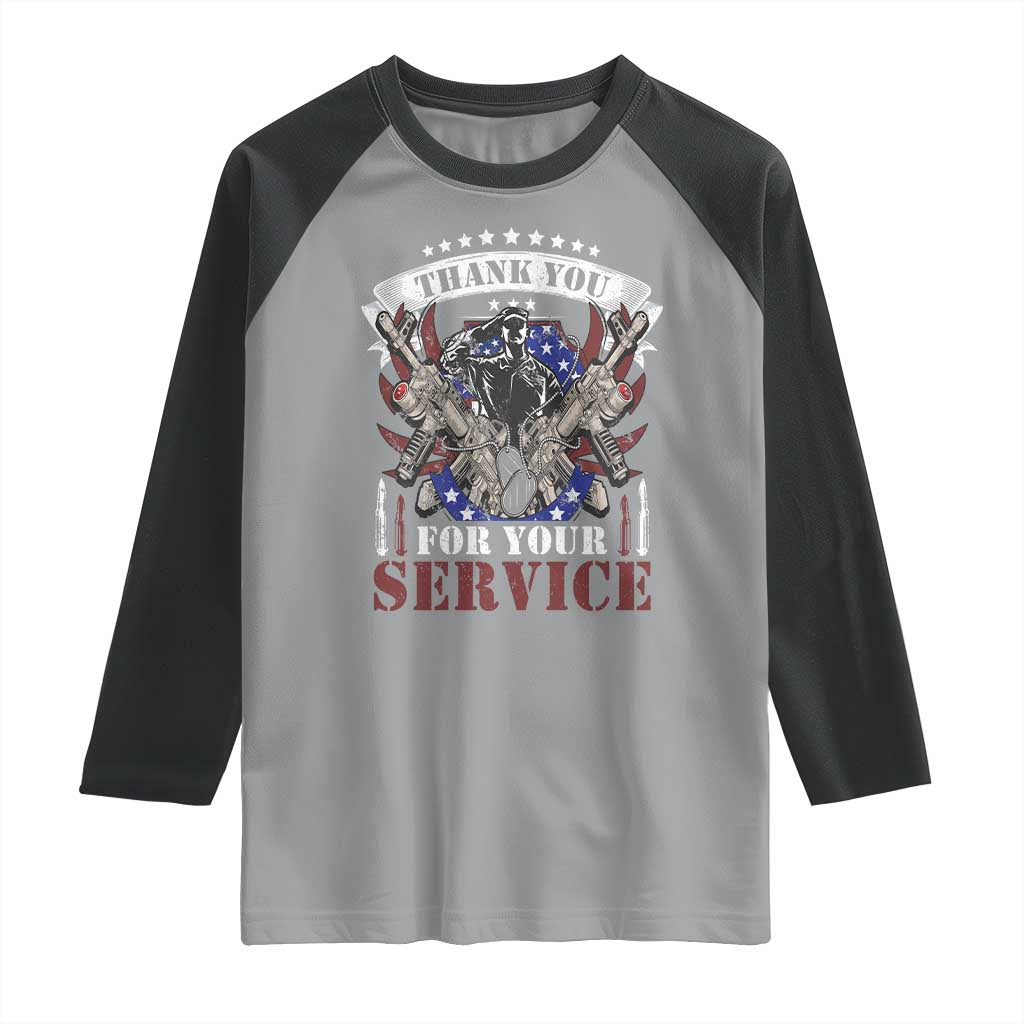 Patriotic Memorial Day Raglan Shirt Thank You For Your Service Veterans Remembrance