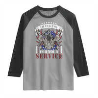 Patriotic Memorial Day Raglan Shirt Thank You For Your Service Veterans Remembrance
