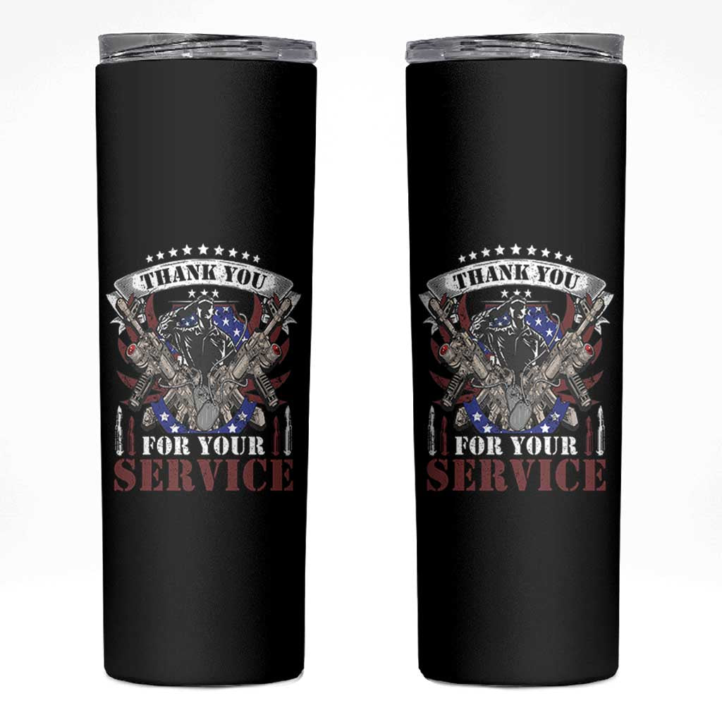 Patriotic Memorial Day Skinny Tumbler Thank You For Your Service Veterans Remembrance