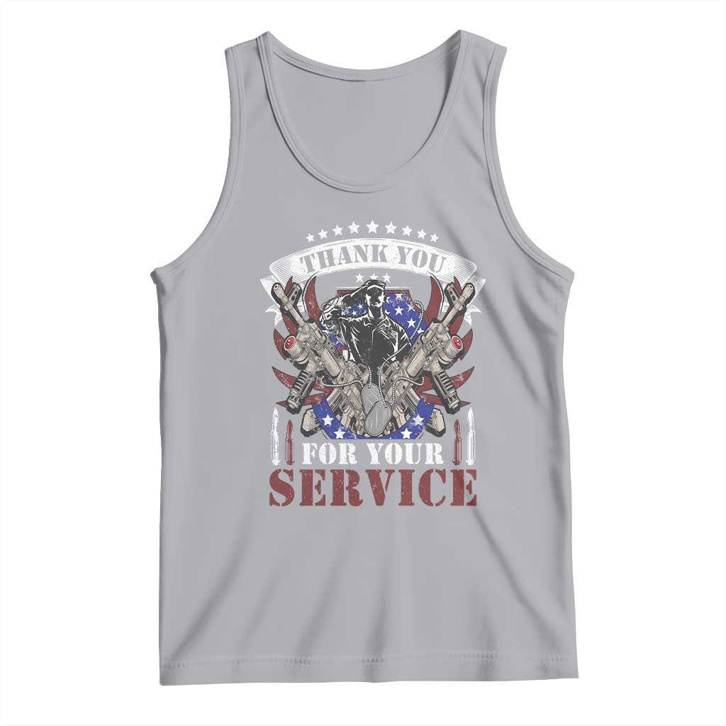 Patriotic Memorial Day Tank Top Thank You For Your Service Veterans Remembrance