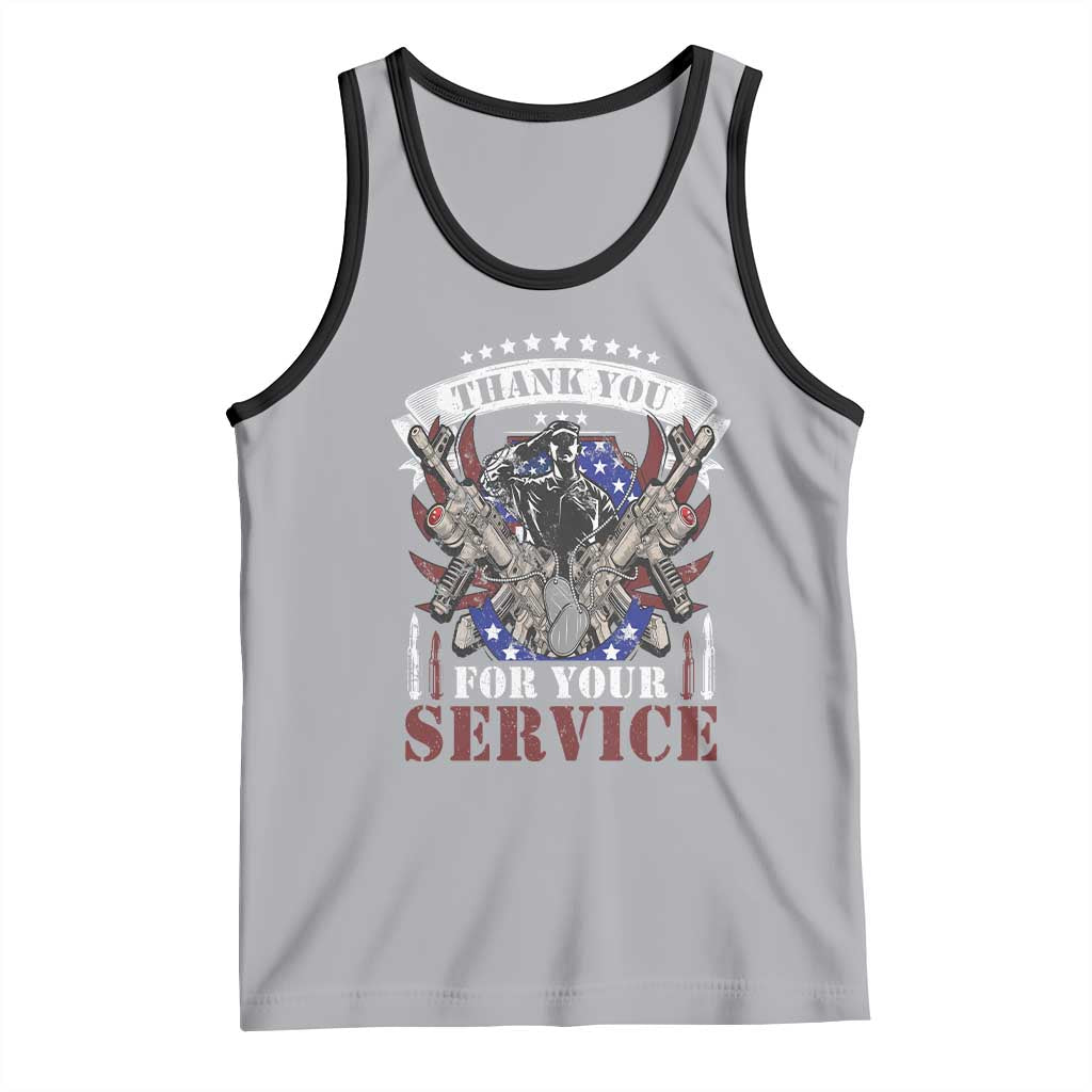 Patriotic Memorial Day Tank Top Thank You For Your Service Veterans Remembrance
