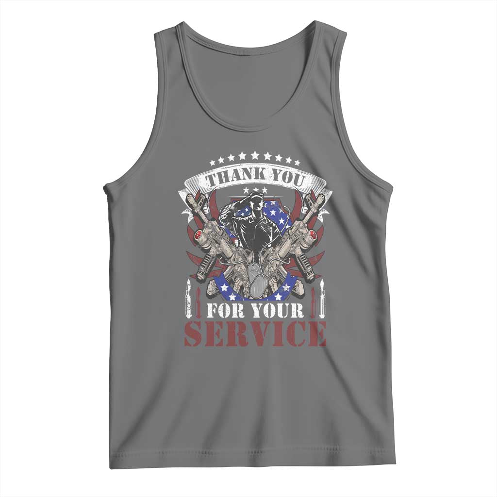 Patriotic Memorial Day Tank Top Thank You For Your Service Veterans Remembrance