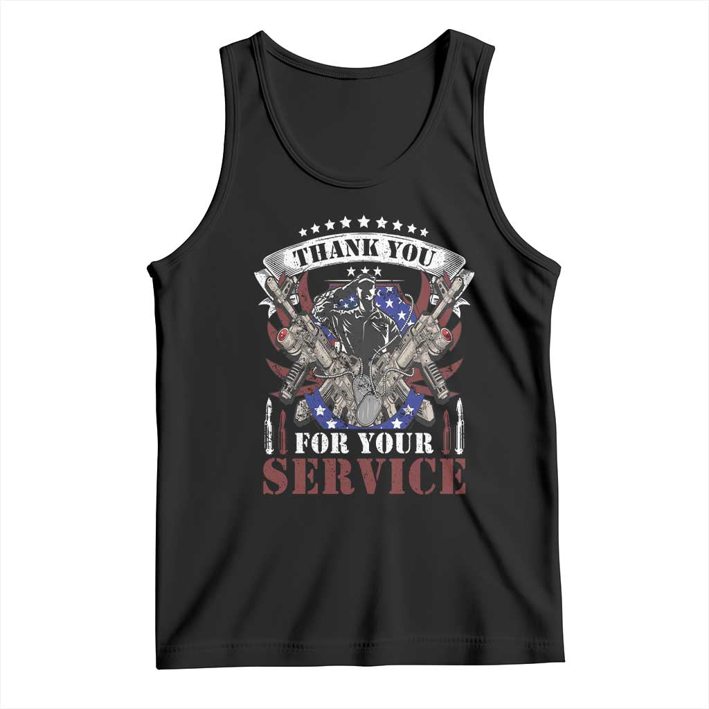 Patriotic Memorial Day Tank Top Thank You For Your Service Veterans Remembrance