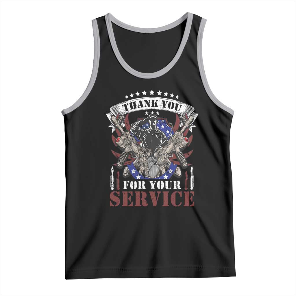 Patriotic Memorial Day Tank Top Thank You For Your Service Veterans Remembrance