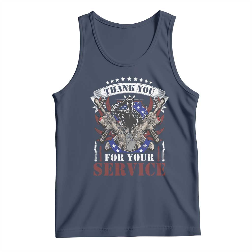 Patriotic Memorial Day Tank Top Thank You For Your Service Veterans Remembrance