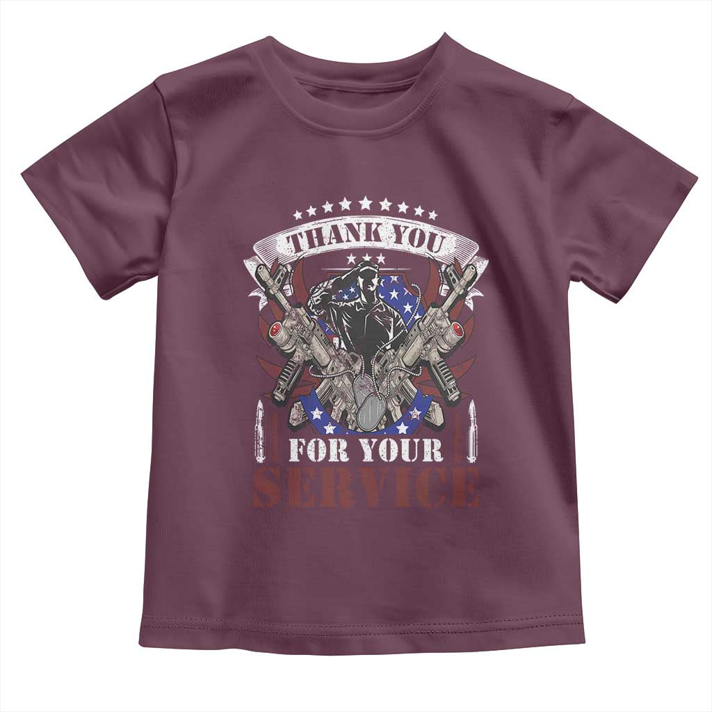 Patriotic Memorial Day Toddler T Shirt Thank You For Your Service Veterans Remembrance