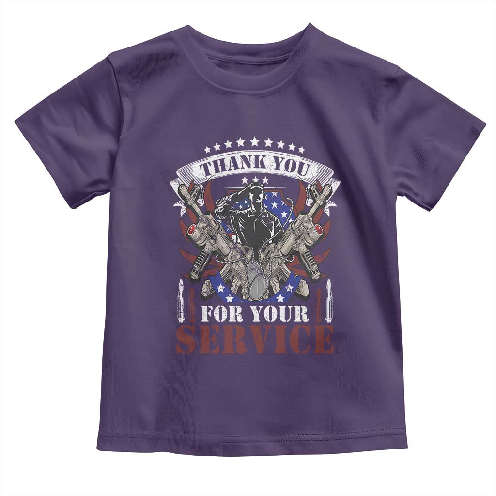 Patriotic Memorial Day Toddler T Shirt Thank You For Your Service Veterans Remembrance