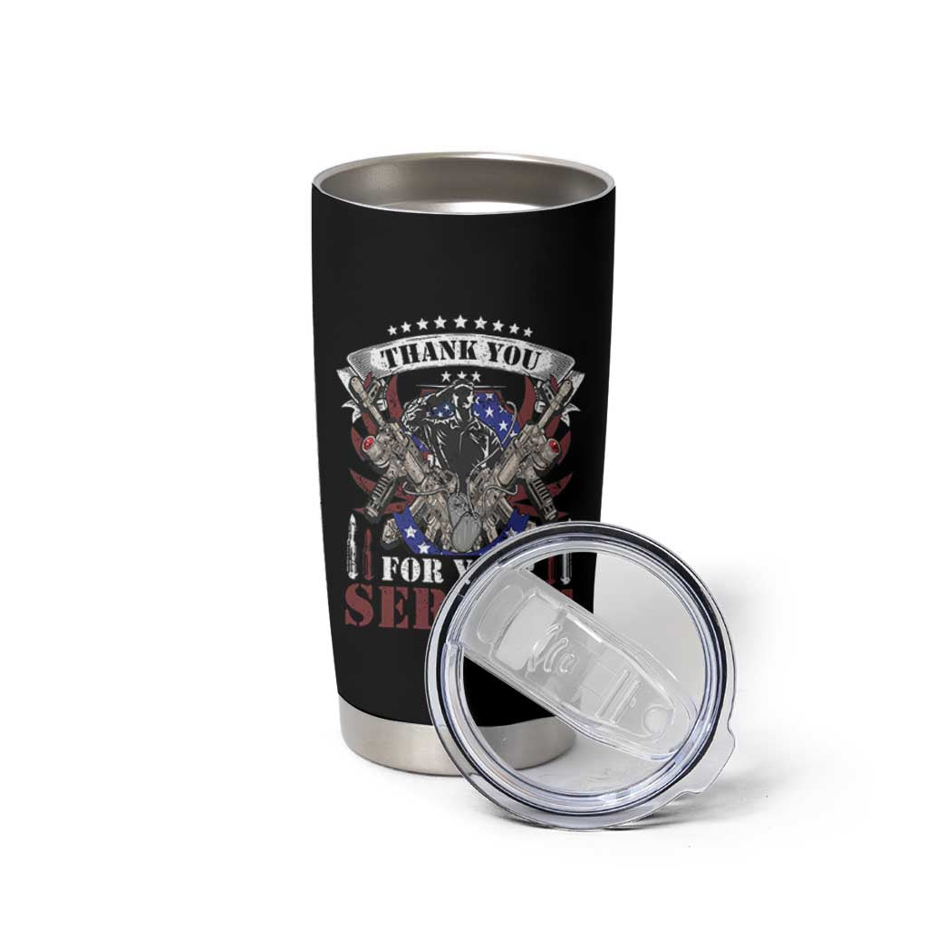 Patriotic Memorial Day Tumbler Cup Thank You For Your Service Veterans Remembrance