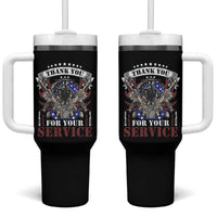 Patriotic Memorial Day Tumbler With Handle Thank You For Your Service Veterans Remembrance