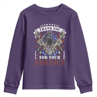 Patriotic Memorial Day Youth Sweatshirt Thank You For Your Service Veterans Remembrance