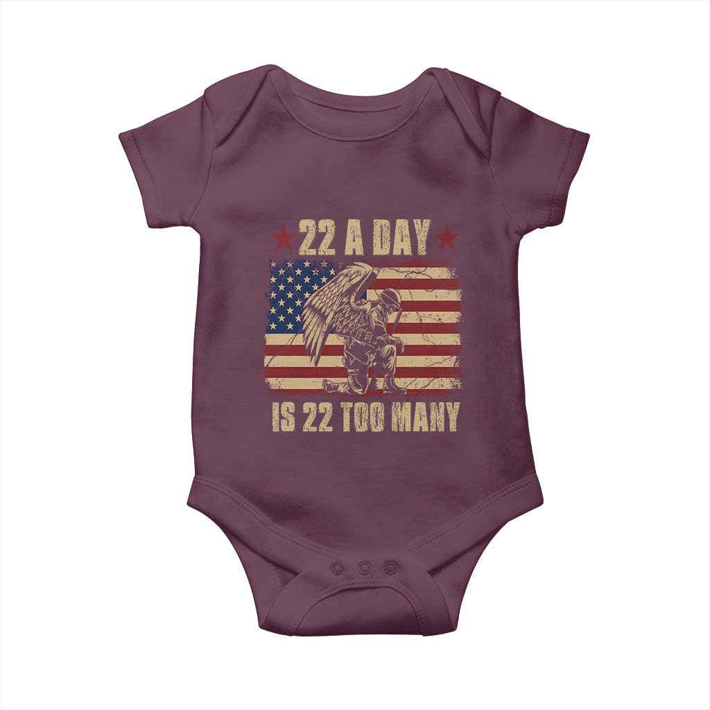 American Veteran Baby Onesie 22 A Day Is 22 Too Many Veteran Lives Matter