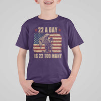 American Veteran T Shirt For Kid 22 A Day Is 22 Too Many Veteran Lives Matter