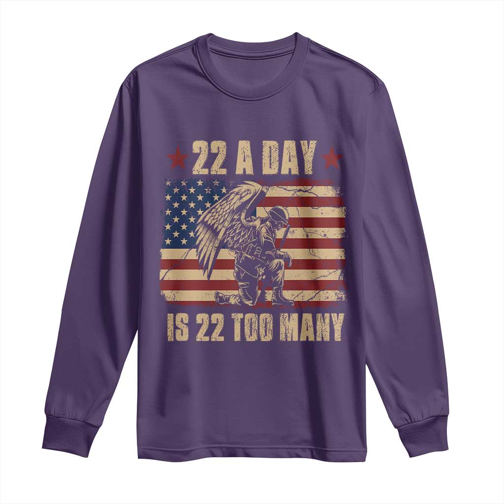 American Veteran Long Sleeve Shirt 22 A Day Is 22 Too Many Veteran Lives Matter