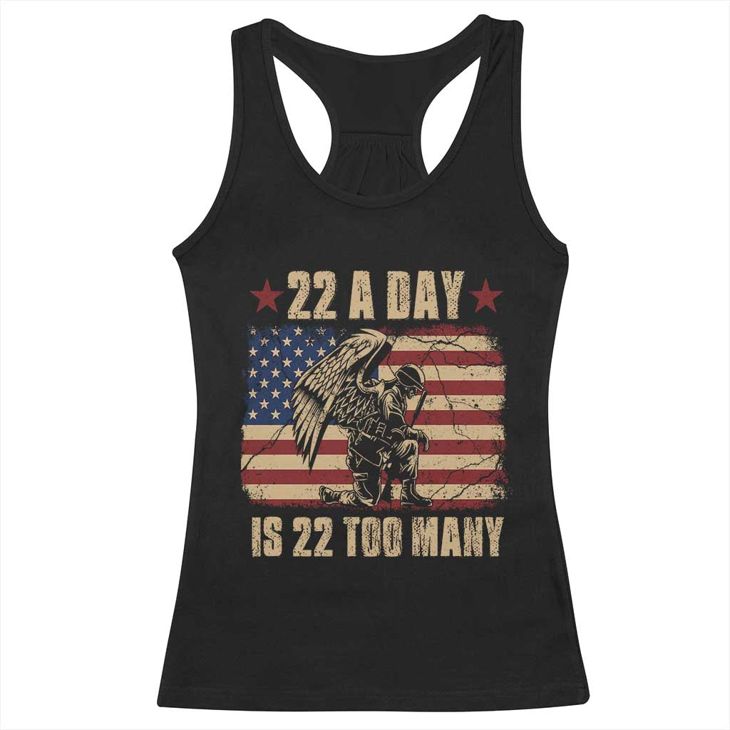 American Veteran Racerback Tank Top 22 A Day Is 22 Too Many Veteran Lives Matter